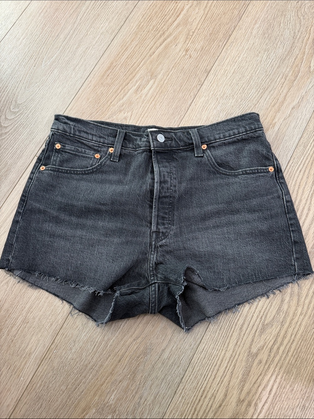 Levi's Black High-Rise Cutoff Jean Shorts
